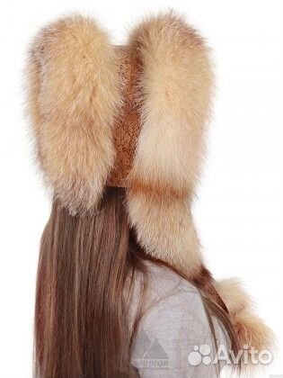 Шапка женская, мех лисы