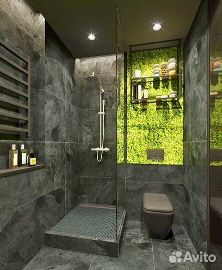 Фитостена из мха с подсветкой