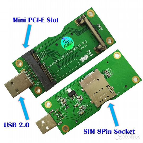 Адаптер Mini PCI-E c SIM-картой на USB