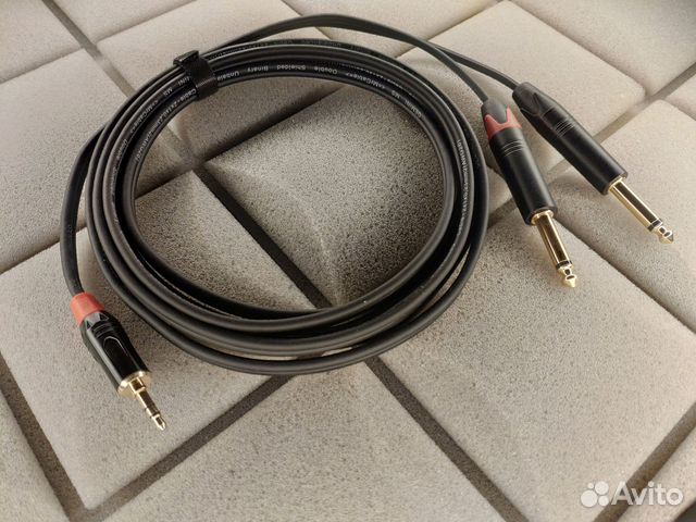 Шнур Jack 3,5 st - 2 Jack 6,3 mono Gemini MS