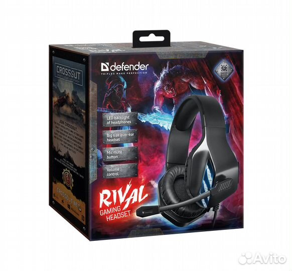 Гарнитура Defender Rival черный 64565