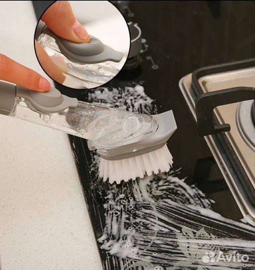 Губка - щётка Xiaomi для мытья посуды с дозатором