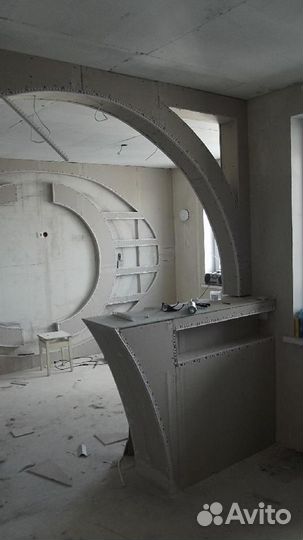 Гипсокартоновые конструкции, барельеф для интерьер