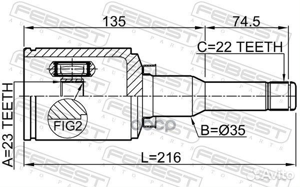 ШРУС внутренний левый 23X35X22 opel astra-J - A