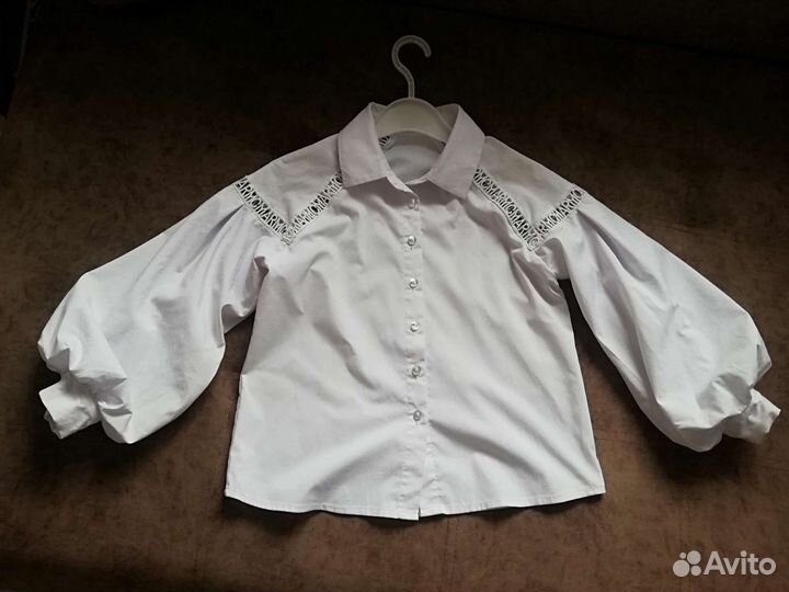 Рубашка блузка школьная 128р