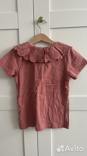 Футболка с воротником hm 122 для девочки