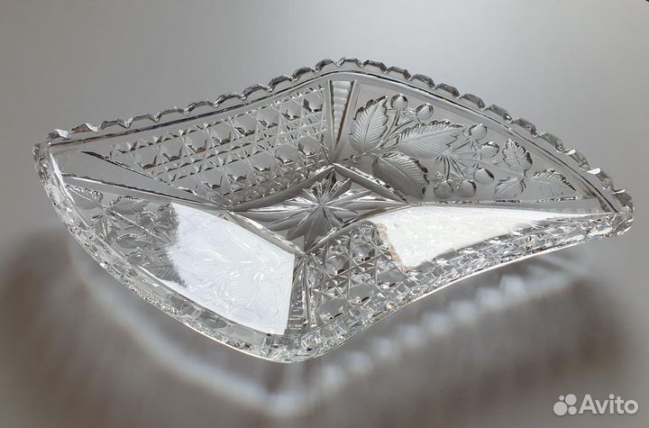 Чаша хрусталь СССР, конфетница, бутербродница