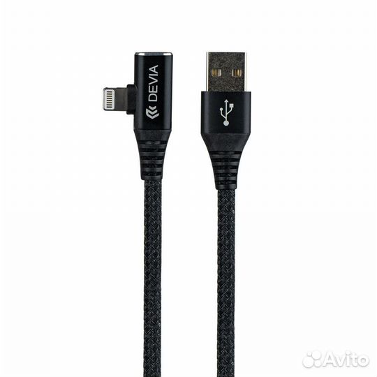Кабель Devia Storm Zinc Alloy 2 in 1 - Black (1.2M