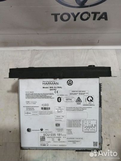 Магнитола Volkswagen Polo 2015