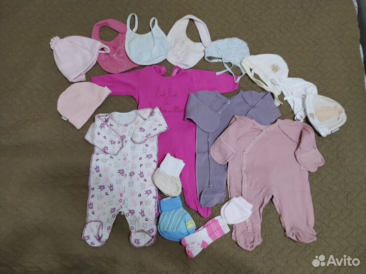 Одежда для девочек 0-6 месяцев 68 размер пакетом