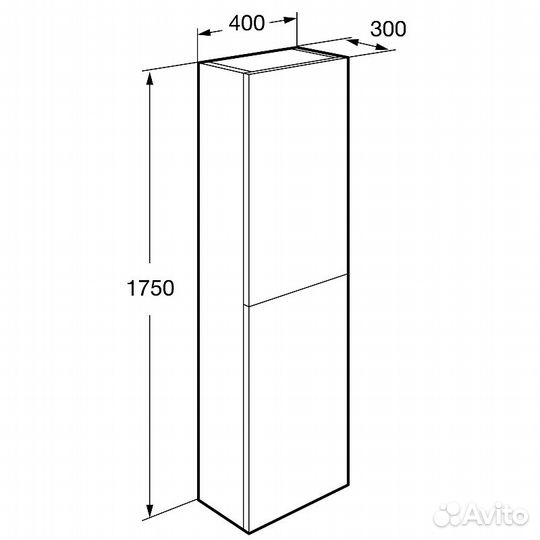 Шкаф - колонна Roca Ona 1750 подвесная, бежево-се
