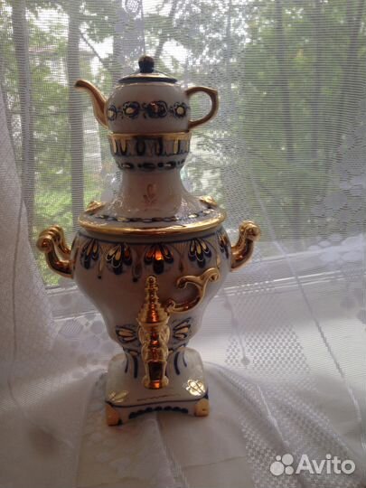 Коллекционный самовар гжель СССР олимпиада 80