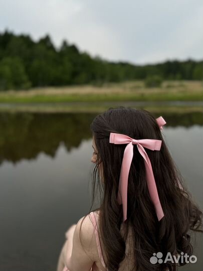 Бант атласный на заколке