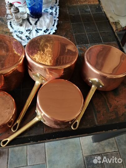 Набор из 5 медных ковшей