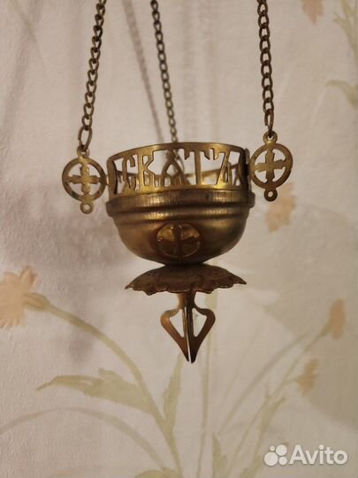 Лампада подвесная церковная с гравировкой сбоку св