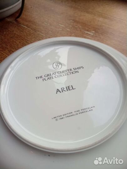 Тарелка декоративная: Парусник Ариэль, Англия