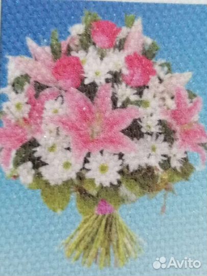Алмазная мозаика букет цветов размер 40*40