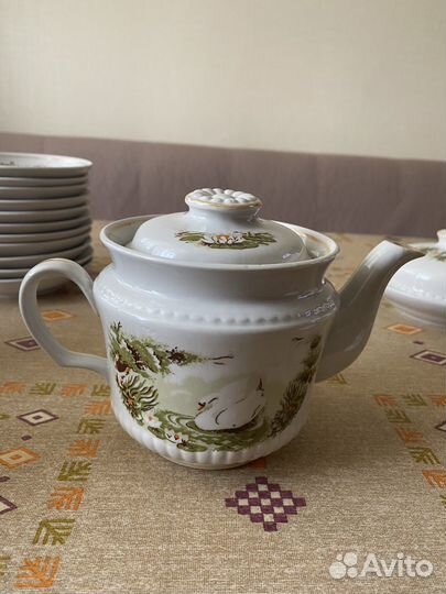 Сервиз чайный СССР Белый лебедь