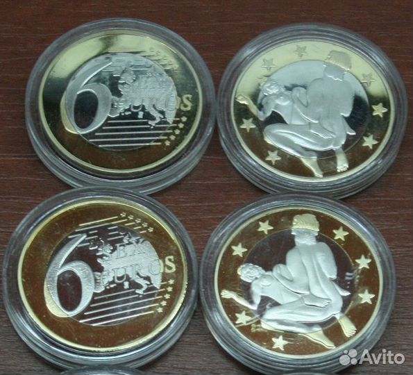 Сувенирная монета-жетон 6 sex evros (вариант 2)