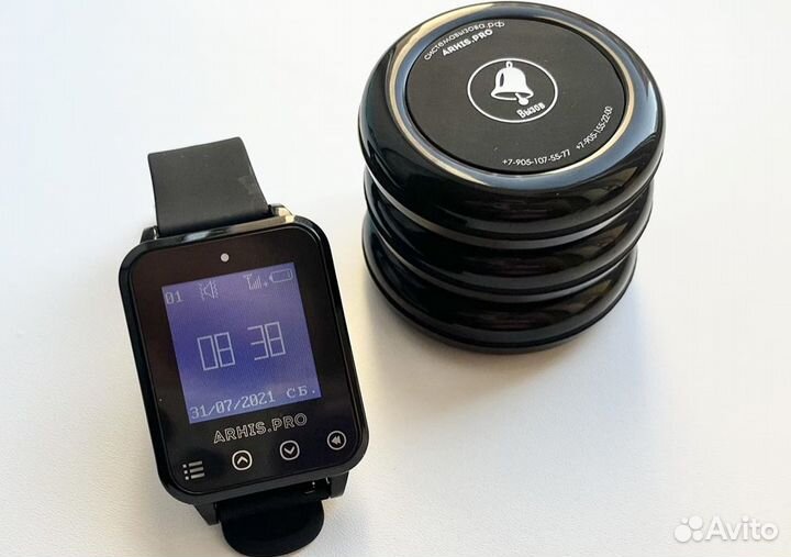 Кнопка вызова персонала/офцицианта Ультра и часы