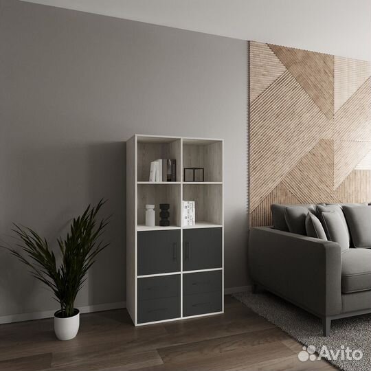 Стеллаж Балк-200io сосна белая деревянный полки