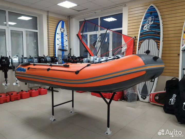 Лодка пвх Stormline Classic Air 315 серо-оранжевая