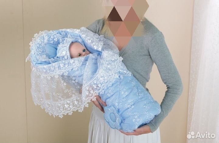 Конверт одеяло на выписку кружевной