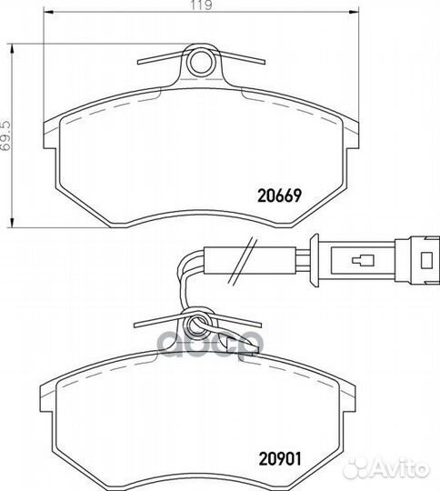 Колодки тормозные дисковые передн. 80 Saloon (8