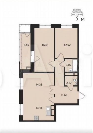 3-к. квартира, 83 м², 5/17 эт.