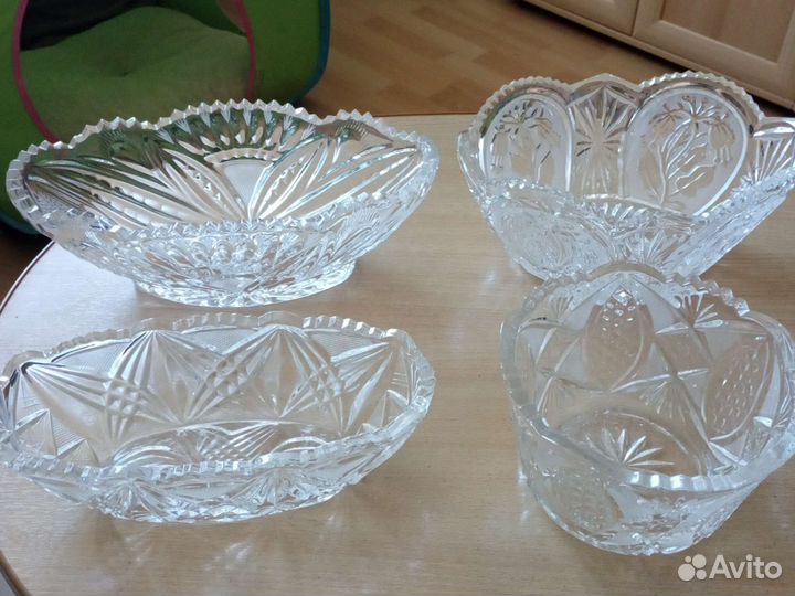 Хрустальная салатница и конфетницы СССР