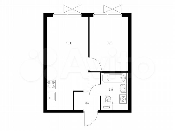 1-к. квартира, 32,6 м², 26/33 эт.