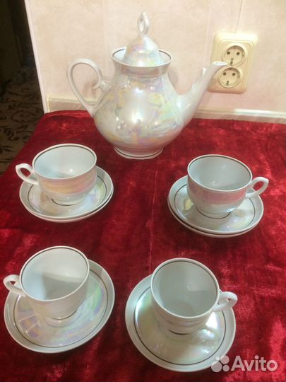 Чайно-кофейный сервиз.Кисловодский фарфор-12 перс