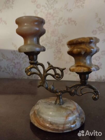 Подсвечник из оникса стариный