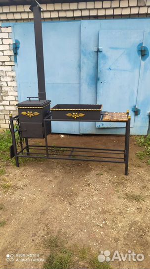 Мангал с печкой под казан