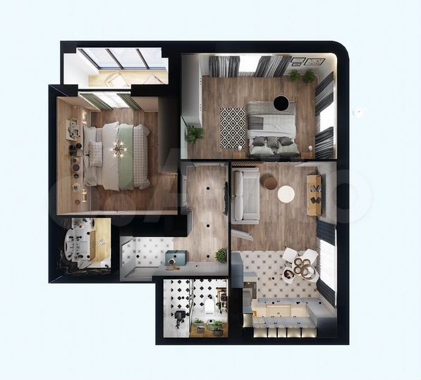 2-к. квартира, 62,7 м², 20/22 эт.