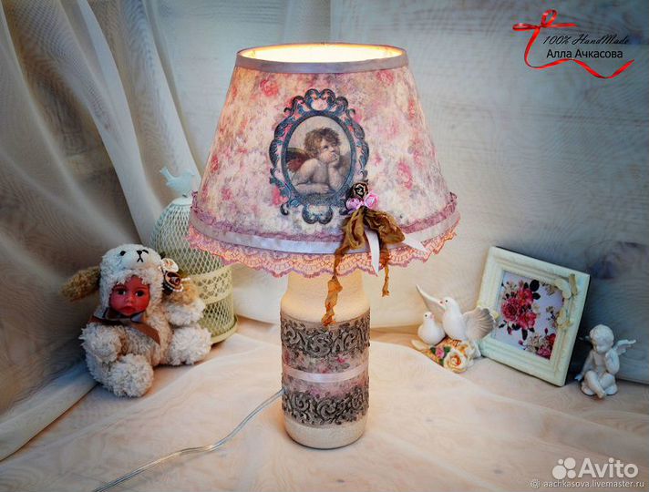 Лампа в стиле шебби-шик