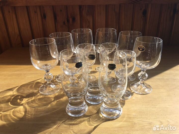 Фужеры, ваза богемия чехия