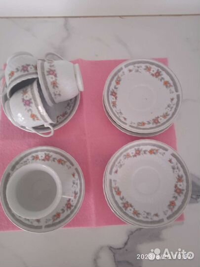 Чашки с блюдцами кофейные 6 комплектов