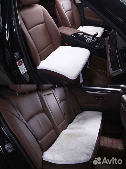 Комплект квадратов натуральный мех белый