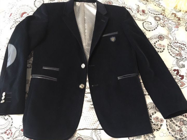 Клубный синий пиджак для мальчика 10-12 лет