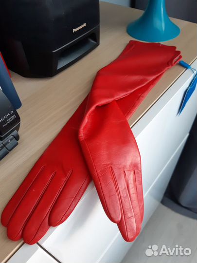 Перчатки, удлиненные, нат.кожа на подкладке. Нов