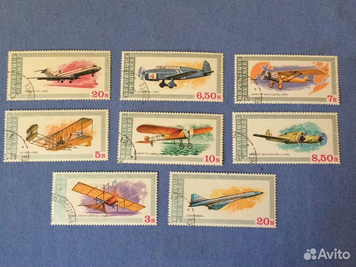 Марки. Гвинея. Самолеты