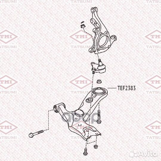 Сайлентблок переднего нижнего рычага задний TEF