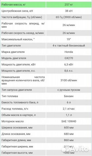 Виброплита с реверсом 260 кг в аренду