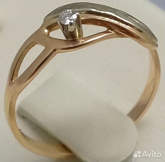 Кольцо / размер 18 / 1,90г / Золото585 / бриллиант