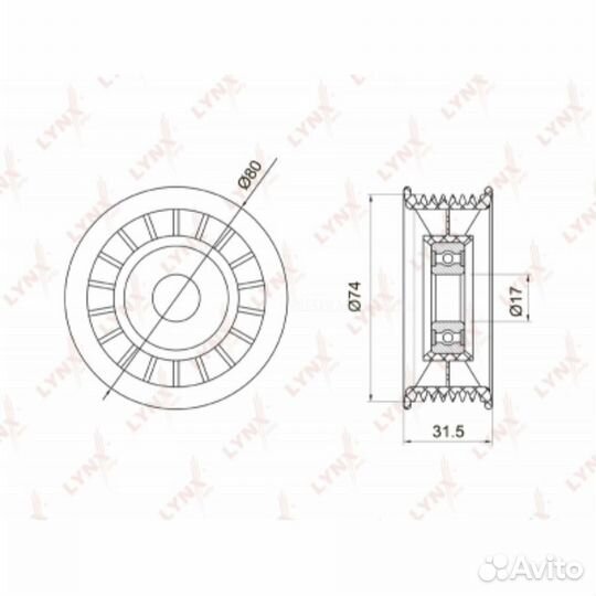 Lynxauto PB-7013 Ролик обводной приводного ремня