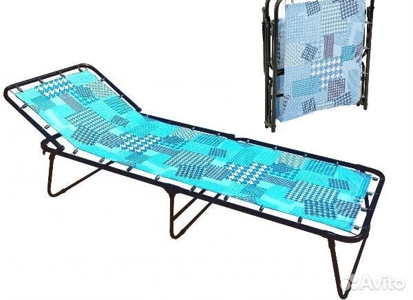 Раскладушка с регулируемым подголовником до120кг