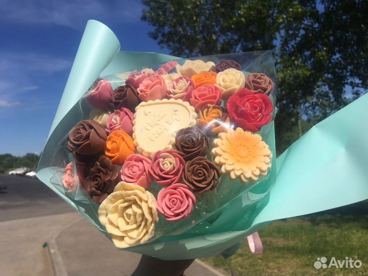 Съедобные букеты, розы из шоколада, цветы, букет