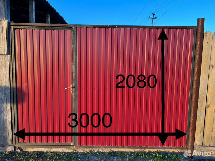Ворота распашные с калиткой