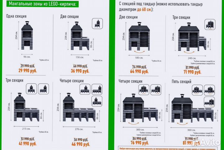 Мангальная зона из лего кирпича